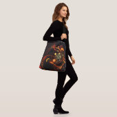 Herzrhythmus Abstrakt Art Cross Body Tragetaschen Mit Langen Trägern (Am Model)