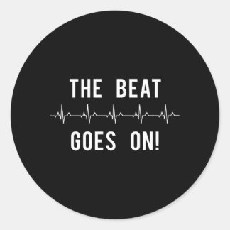 Herzrhythmus geht ins Krankenhaus Runder Aufkleber