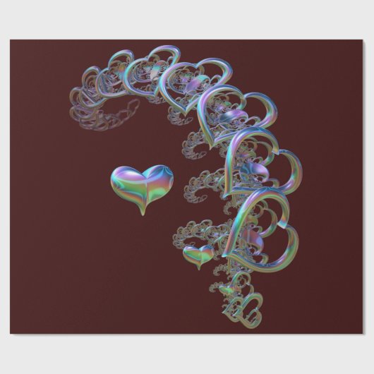 Herzrhythmus Geschenkpapier (Flach)