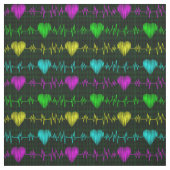 Herzrhythmus irisierendes EKG. Ärztin Stoff (Muster)