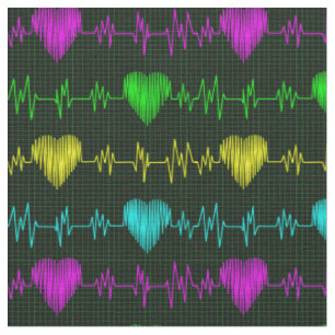 Herzrhythmus irisierendes EKG. Ärztin Stoff