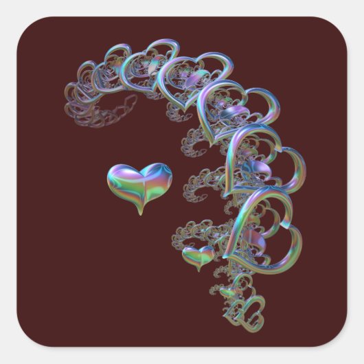 Herzrhythmus Quadratischer Aufkleber (Vorderseite)