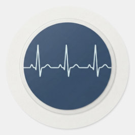 Herzrhythmus  runder aufkleber