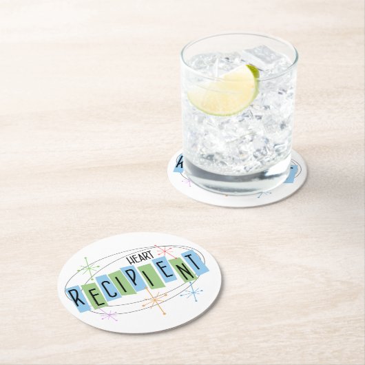 Herzrhythmusstil Runder Pappuntersetzer (Vor Ort)