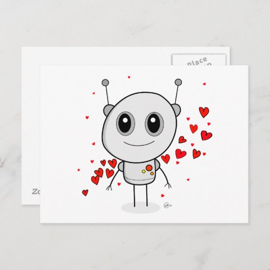 Herzrobot - Postkarte (Vorne/Hinten)