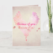 Herzromantik mit Blume Karte (Vorderseite)