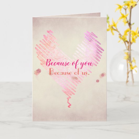 Herzromantik mit Blume Karte (Gelbe Blume)