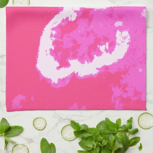 Herzrosa des Flugzeugs Geschirrtuch (Gefaltet)