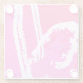 Herzrosa des Flugzeugs Glasuntersetzer (Rückseite)