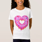 Herzrosa Donut mit Regenbogensprinklen T-Shirt (Vorderseite)