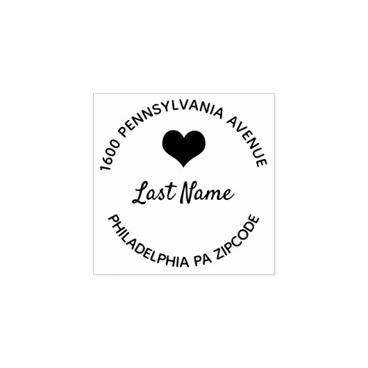 Herzrunde Gummistempel (Prägung)