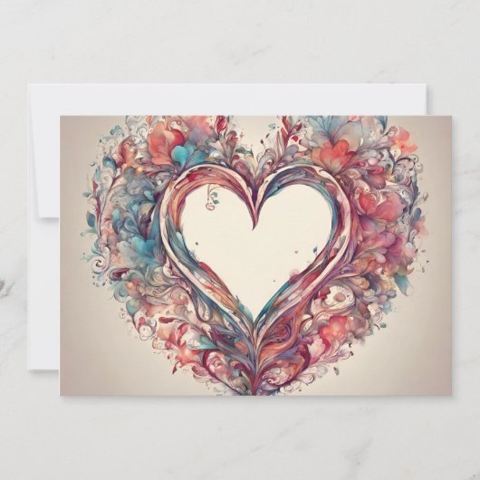 Herzsaiten - Aquarellmalerei Einladung (Vorderseite)