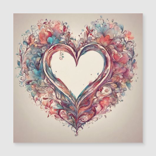 Herzsaiten - Aquarellmalerei Magnetkarte (Vorderseite)