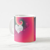 Herzsaiten Romantisches Design Kaffeetasse (Vorderseite Links)