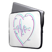 Herzschläfer Karo Neoprene Laptopschutzhülle (Vorderseite Links)