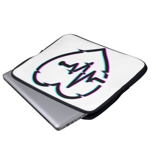 Herzschläfer Karo Neoprene Laptopschutzhülle (Vorne Knopf)