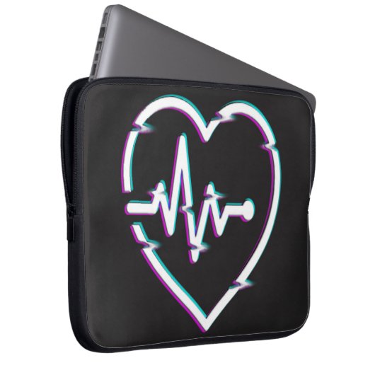 Herzschläfer Karo Neoprene Laptopschutzhülle (Vorne Rechts)