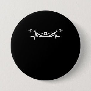 Herzschläfer Schwimmerteam Schwimmerinnen Girls Button