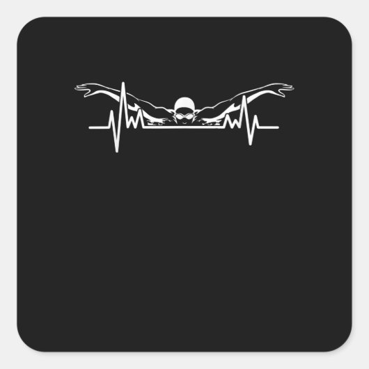 Herzschläfer Schwimmerteam Schwimmerinnen Girls Quadratischer Aufkleber (Vorderseite)