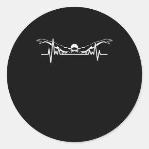 Herzschläfer Schwimmerteam Schwimmerinnen Girls Runder Aufkleber