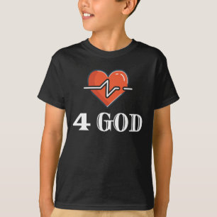 Herzschlag 4 Gott rot und weiß T-Shirt
