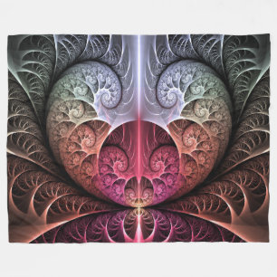 Herzschlag, abstrakte surreal fantastische fraktal fleecedecke