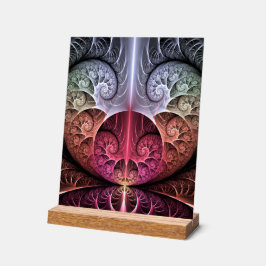 Herzschlag, Abstrakte surreale Fantasie Fraktal Ku Acrylschild