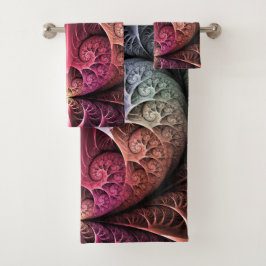 Herzschlag, Abstrakte surreale Fantasie Fraktal Ku Badhandtuch Set