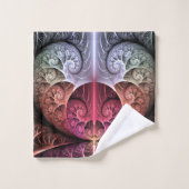 Herzschlag, Abstrakte surreale Fantasie Fraktal Ku Badhandtuch Set (Waschlappen)