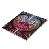 Herzschlag, Abstrakte surreale Fantasie Fraktal Ku Fliese (Seite)