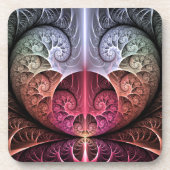 Herzschlag, Abstrakte surreale Fantasie Fraktal Ku Getränkeuntersetzer (Vorderseite)