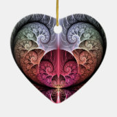 Herzschlag, Abstrakte surreale Fantasie Fraktal Ku Keramik Ornament (Hinten)