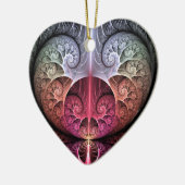 Herzschlag, Abstrakte surreale Fantasie Fraktal Ku Keramik Ornament (Links)
