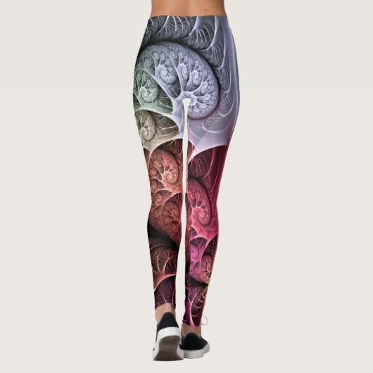 Herzschlag, Abstrakte surreale Fantasie Fraktal Ku Leggings (Rückseite)