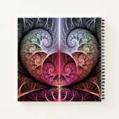 Herzschlag, Abstrakte surreale Fantasie Fraktal Ku Notizblock (Rückseite)