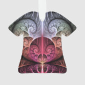 Herzschlag, Abstrakte surreale Fantasie Fraktal Ku Ornament (Rückseite)