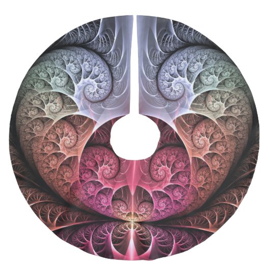 Herzschlag, Abstrakte surreale Fantasie Fraktal Ku Polyester Weihnachtsbaumdecke (Vorderseite)