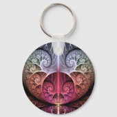 Herzschlag, Abstrakte surreale Fantasie Fraktal Ku Schlüsselanhänger (Rückseite)