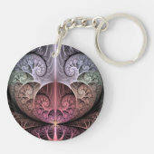 Herzschlag, Abstrakte surreale Fantasie Fraktal Ku Schlüsselanhänger (Rückseite)