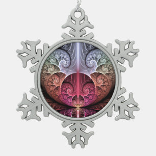 Herzschlag, Abstrakte surreale Fantasie Fraktal Ku Schneeflocken Zinn-Ornament