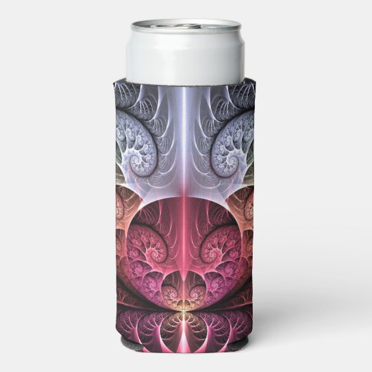 Herzschlag, Abstrakte surreale Fantasie Fraktal Ku Selters Dosenkühler (Seltzer Rückseite)