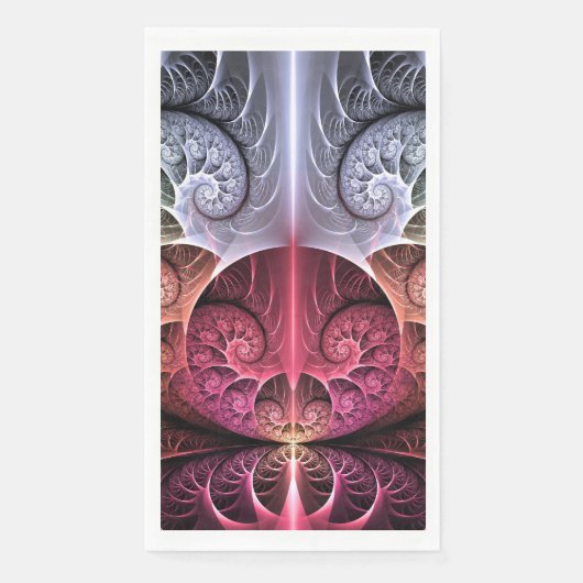 Herzschlag, Abstrakte surreale Fantasie Fraktal Ku Serviette (Vorderseite)