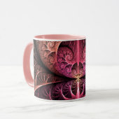 Herzschlag, Abstrakte surreale Fantasie Fraktal Ku Tasse (Vorderseite Links)