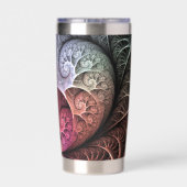 Herzschlag, Abstrakte surreale Fantasie Fraktal Ku Thermobecher (Rückseite)