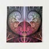 Herzschlag, Abstrakte surreale Fantasie Fraktal Ku Wandteppich (Vorderseite)