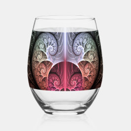 Herzschlag, Abstrakte surreale Fantasie Fraktal Ku Weinglas Ohne Stiel