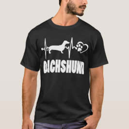 Herzschlag - Dackel mit glatter Haare - Hund T-Shirt