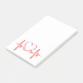 Herzschlag der Liebe EKG Wave Post-it Klebezettel (angewinkelt)