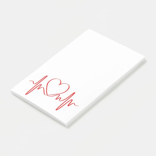 Herzschlag der Liebe EKG Wave Post-it Klebezettel (angewinkelt)
