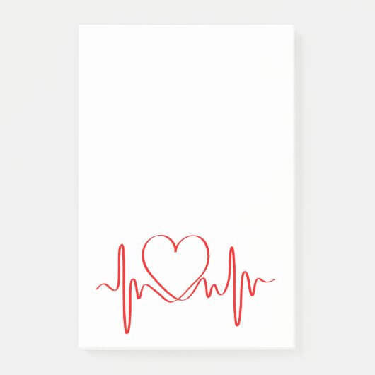 Herzschlag der Liebe EKG Wave Post-it Klebezettel (Vorderseite)